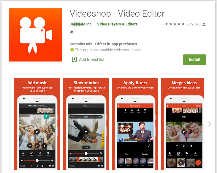 Videoshop Free Mobile Video Editing App